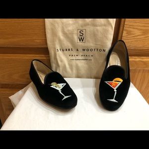 Stubbs & Wootton Black Velvet Martini Loafer